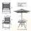 Outdoor Patio Dining Set for 4 People, Metal Patio Furniture Table and Chair Set with Umbrella, Black W2089135482
