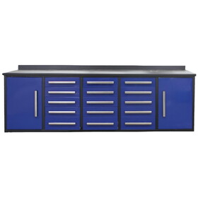 10ft Storage Cabinet with Work Bench (15 Drawers & 2 Cabinets) W2089P206468