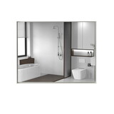40x30inch Glossy White Rectangular Wall-Mounted Beveled Bathroom Mirror,Square Angle Metal Frame Wall Mounted Bathroom Mirrors for Wall(Horizontal & Vertical) W2091128136