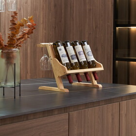 Table wine rack with cup holder/wine racks countertop/Solid wood wine rack /Home wine rack/Living room wine rack/ PINE