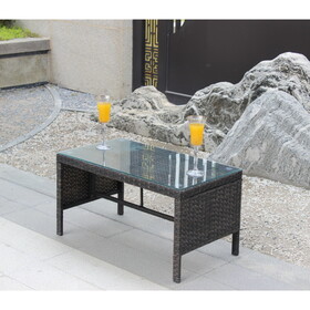 Outdoor patio Furniture 1 Coffee Table with clear tempered glass W20966895