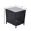 Outdoor Side Coffee Table with Storage Shelf,All Weather PE Rattan and Steel Frame,Patio Furniture Square,Bistro Table for Garden Porch,Backyard Pool Indoor (Black) W2099P144769