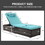 Outdoor Patio Chaise Lounge Chair, Lying in bed with PE Rattan, Steel Frame, PE Wickers, Pool Recliners with Elegant Reclining Adjustable Backrest, Removable Cushions Sets of 2 (Brown+Blue)