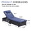 Outdoor Patio Chaise Lounge Chair, Lying in bed with PE Rattan, Steel Frame, PE Wickers, Pool Recliners with Elegant Reclining Adjustable Backrest, Removable Cushions Sets of 2 (Black+Navy Blue)