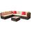 Patio Furniture Set PE Rattan Sectional Garden Furniture Corner Sofa Set (7 Pieces, Shallow brown Cushion) W209S00009