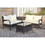 4 Piece Patio Sectional Wicker Rattan Outdoor Furniture Sofa Set with Storage Box Brown W209S00010