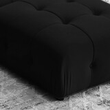 Modular Sectional Sofa Couch, L Shaped Cloud Couch with Reversible Ottoman Convertible Button Tufted Velvet Fabric Couches for Living Room, DIY Combination,Black W2100S00003