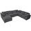 Oversized Modular Sectional Sofa, Chenille U-Shaped Couch with Chaise/Ottoman, 7 Seater Living Room Furniture Sets W2100S00007