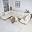 Oversized Modular Sectional Sofa,9 Seater Sofa with Storage Seat for Living Room, Beige