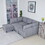 7 seat couch Woven Fabric 7 Seater Sectional Sofa with Storage Grey W2100S00034