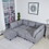 7 seat couch Woven Fabric 7 Seater Sectional Sofa with Storage Grey W2100S00034