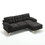 L Shaped Sectional Sofa for Living Room,83" Chenille 3-Seater Sofa with Reversible Chaise, Modern Soft Cushion Fluffy Armrest Couch for for Small Spaces Bedroom Office Apartment Black W2100S00070