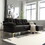 L Shaped Sectional Sofa for Living Room,83" Chenille 3-Seater Sofa with Reversible Chaise, Modern Soft Cushion Fluffy Armrest Couch for for Small Spaces Bedroom Office Apartment Black W2100S00070