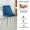 simple velvet blue dining chair home bedroom stool back dressing chair student desk chair chrome metal legs(set of 4) W210112667