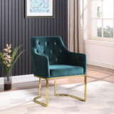 Lozenge Plaid Gold Base Accent Chair W2101128528