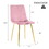 simple light luxury dining pink chair home bedroom stool back dressing chair student desk chair gold metal legs(set of 4) W210122574