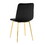 simple light luxury dining black chair home bedroom stool back dressing chair student desk chair gold metal legs(set of 4) W210122575