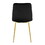 simple light luxury dining black chair home bedroom stool back dressing chair student desk chair gold metal legs(set of 4) W210122575