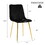 simple light luxury dining black chair home bedroom stool back dressing chair student desk chair gold metal legs(set of 4) W210122575