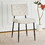 Modern Beige simple dining chair Fabric Upholstered Chairs home bedroom stool back dressing chair black metal legs(set of 2) W210132720