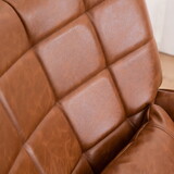 Bonded Leather Armchair, Modern Accent Chair High Back, Living Room Chairs with Metal Legs and Soft Padded, Sofa Chairs for Home Office,Bedroom,Dining Room (Brown-1pc) W2105P145981
