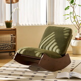 Comfortable Glider Rocking Chair, High-Quality Upholstery Glider Chair, Solid Wood Frame, Perfect for Multiple Settings Accent Reading Chair for Bedroom,Living Room,Nursery P-W2105P145993