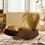 Comfortable Glider Rocking Chair, High-Quality Upholstery Glider Chair, Solid Wood Frame, Perfect for Multiple Settings Accent Reading Chair for Bedroom,Living Room,Nursery W2105P145994