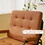 Bonded Leather Armchair, Modern Accent Chair High Back, Living Room Chairs with Metal Legs and Soft Padded, Sofa Chairs for Home Office,Bedroom,Dining Room (Brown-1pc) W2105P146319