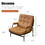 Bonded Leather Armchair, Modern Accent Chair High Back, Living Room Chairs with Metal Legs and Soft Padded, Sofa Chairs for Home Office,Bedroom,Dining Room (Brown-1pc) W2105P146319