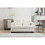 63" Length Modern Loveseat for Living Room, Sofas & couches with Square Armrest, Removable back Cushion and 2pcs waist pillow (White&Gray Fabric) W2108S00003