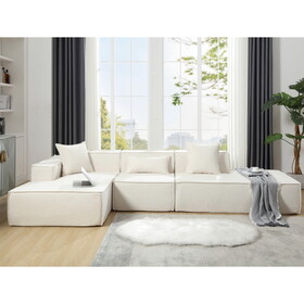Modular combination living room sofa set, modern minimalist sofa, free installation sofa, L-shaped, Italian minimalist tofu block sofa, Beige