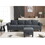 Convertible Sectional Sofa with Storage,L-shaped sofa,Four-seater sofa,Modern Linen Fabric Sectional Couches for Living Room,Gray W2108S00038