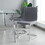 Modern simple light luxury dining Dark Grey chair home bedroom stool back student desk chair metal leg (silver) (set of 2) W210P143663