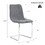 Modern simple light luxury dining Dark Grey chair home bedroom stool back student desk chair metal leg (silver) (set of 2) W210P143663