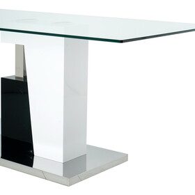 Modern style glass table, elegant transparent design, durable support base, solid, selected materials made of furniture display fashion, suitable for the living room(set of 1) W210S00013