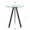 Modern Kitchen Glass dining table ROUND Tempered Glass BAR Table top,Clear BAR Table Metal Legs,BLACK legs(set of 1) W210S00055