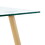 Modern Kitchen Glass dining table 63" Rectangular Tempered Glass Table top, Clear Dining Table Metal Legs, wood grain legs W210S00073