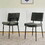 Modern grey simple velvet dining chair fabric upholstered chair Family bedroom stool back dressing, black round table set, chair black metal legs (set of 3) W210S00121
