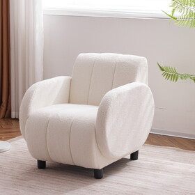 Modern Fabric Upholstered Armchair with Upholstered Reading Chair, Single Sofa, Living Room, Bedroom, Bed, Office Lounge Club Chair, Teddy Velvet W2113138156