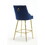 Hengming velvet high bar chair with gold zipper high back, suitable for bar area, dining area, leisure area and other occasions W212105216