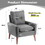 Modern Upholstered Accent Chair Armchair with Pillow, Single Sofa with Lounge Seat and Wood Legs W2121134276