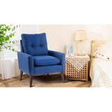 Modern Upholstered Accent Chair Armchair with Pillow, Single Sofa with Lounge Seat and Wood Legs W2121134277