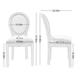 HengMing Upholstered Fabrice French Dining Chair with rubber legs,Set of 2 W212137127