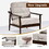 Home Accent Chair Mid-Century Modern Chair Upholstered Lounge Arm Chair with Solid Wood Frame & Soft Cushion for Living Room, Bedroom, Belcony, Taupe W2121P147499