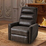 Swivel Glider Rocker Recliner Chair for Nursery,Manual Swivel Rocking Recliner,Mordern Home Theater Seating Soft PU Reclining Chairs for Living Room,Brown