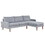 L-Shaped Sofa with Padded Cashmere: Multi-functional Design, Modern Luxury Appearance - Ideal for Living Rooms, Apartments - Easy assembly & Maintenance,Grey