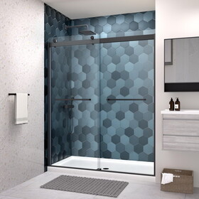 Bypass shower door, sliding door, with 5/16" tempered glass and Polished Chrome finish 6074 W2122P166984