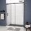 Glass shower door, sliding door, with 5/16" tempered glass and Matted Black finish W2122P167013