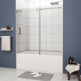 Bathtub shower door, sliding door, with 5/16" tempered glass and Polished finish 6058 W2122P167020