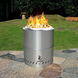 15 inch Smokeless Fire Pit Outdoor Wood Burning Portable Fire Pit Stainless Steel W2127127001